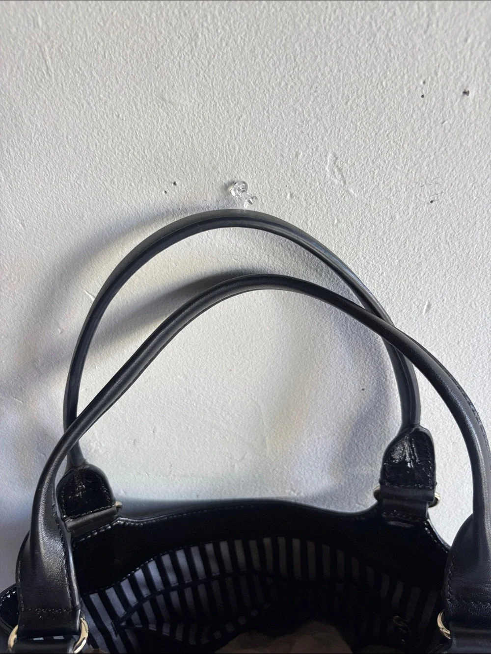 Classic Black Leather Tote with Turn-Lock Closure